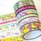 Easter Bunnies Chicks Yellow and Pink Easter Eggs Spring Washi Tape Set (#W080)